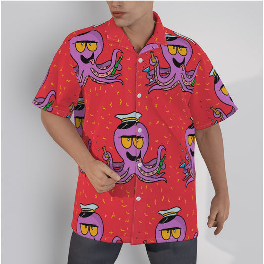 Octopus sailor, All-Over Print Men's Hawaiian Shirt With Button Closure