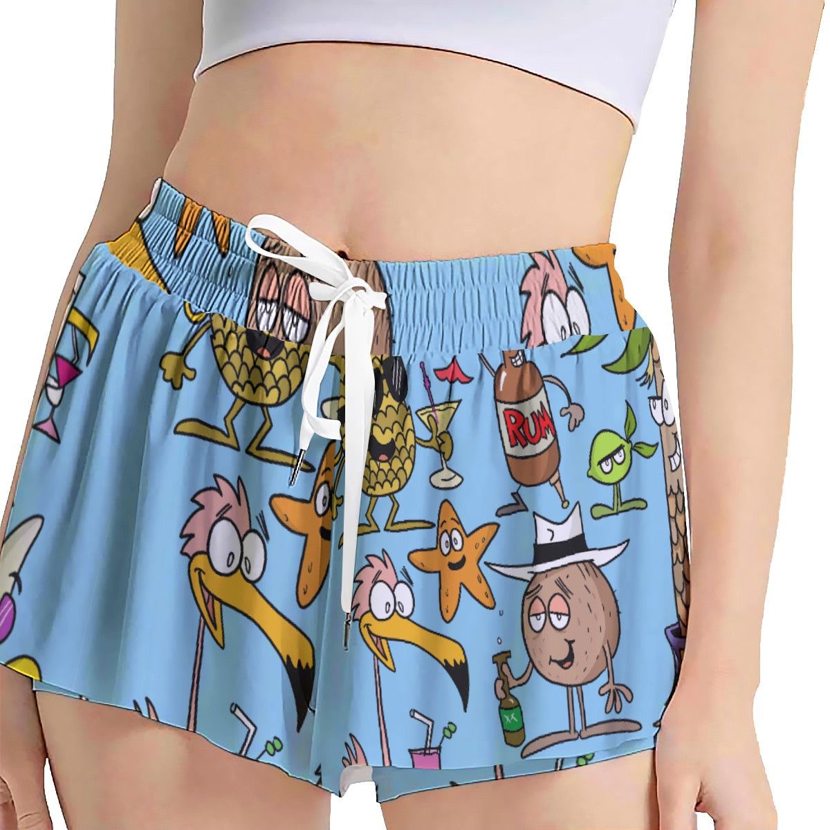 Beach Party All-Over Print Women's Sport Skirt With Pocket